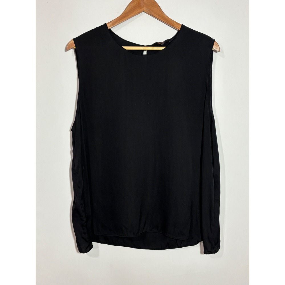 Quince Washable Silk Sleeveless Tank Bundle of 2  Black Ivory XL Quiet Luxury - Picture 2 of 12